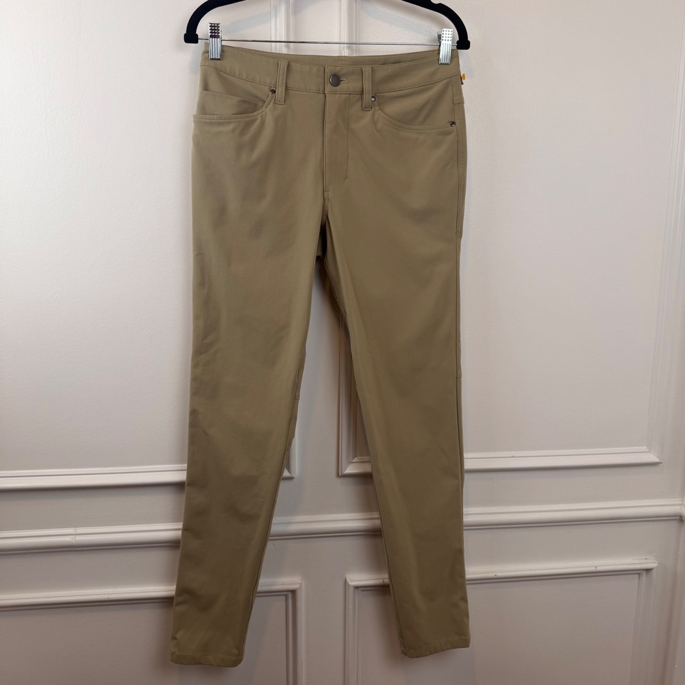 Lululemon ABC Slim Fit Pants Warpstreme Khaki Tan Mens 28 x 30 M5490S